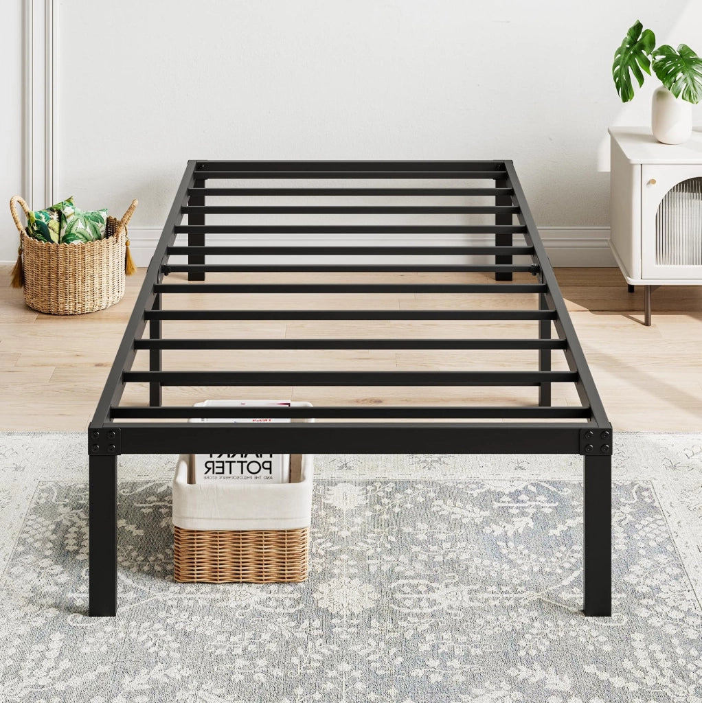 Struttura letto in metallo 90x200 cm con spazio sottostante e montaggio facile