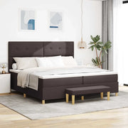 Letto a molle con testiera Marrone scuro 200 x 200 cm Tessuto 3344327