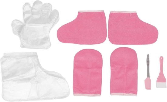 Manopole da paraffina per manicure e guanti di flanella per trattamenti con cera calda - Guanti caldi e guanti per trattamenti con cera calda per Hot Spa Wax - Terapia termale di riutilizzo per trattamenti di SPA con isolamento