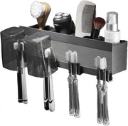Oggetto da bagno per tenere a posto spazzolini da denti - nero alluminio - spazio risparmiato - 4 alloggiamenti - contenitore per bicchieri da denti - contenitore angolare da appendere - installazione automatica - autoadesivo