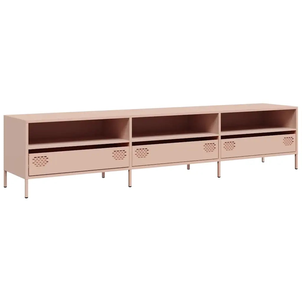Mobile TV Rosa 202x39x43,5 cm in Acciaio Laminato a Freddo