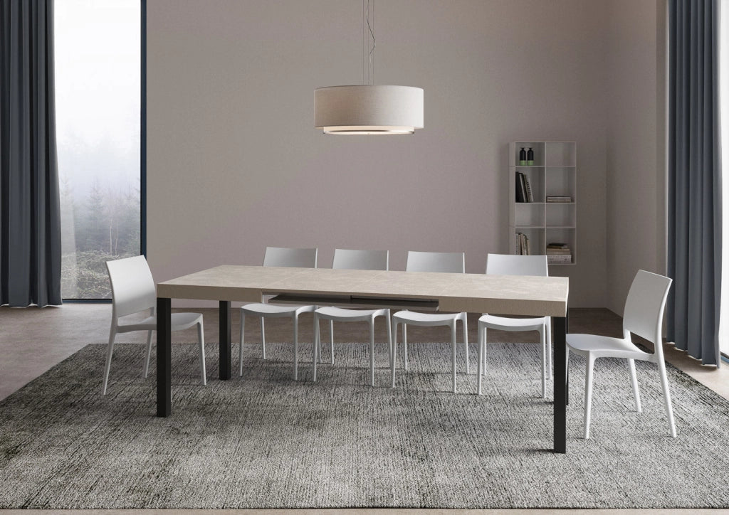 Tavolo Allungabile 120-204x80x77 cm Everyday Cashmere Telaio Antracite