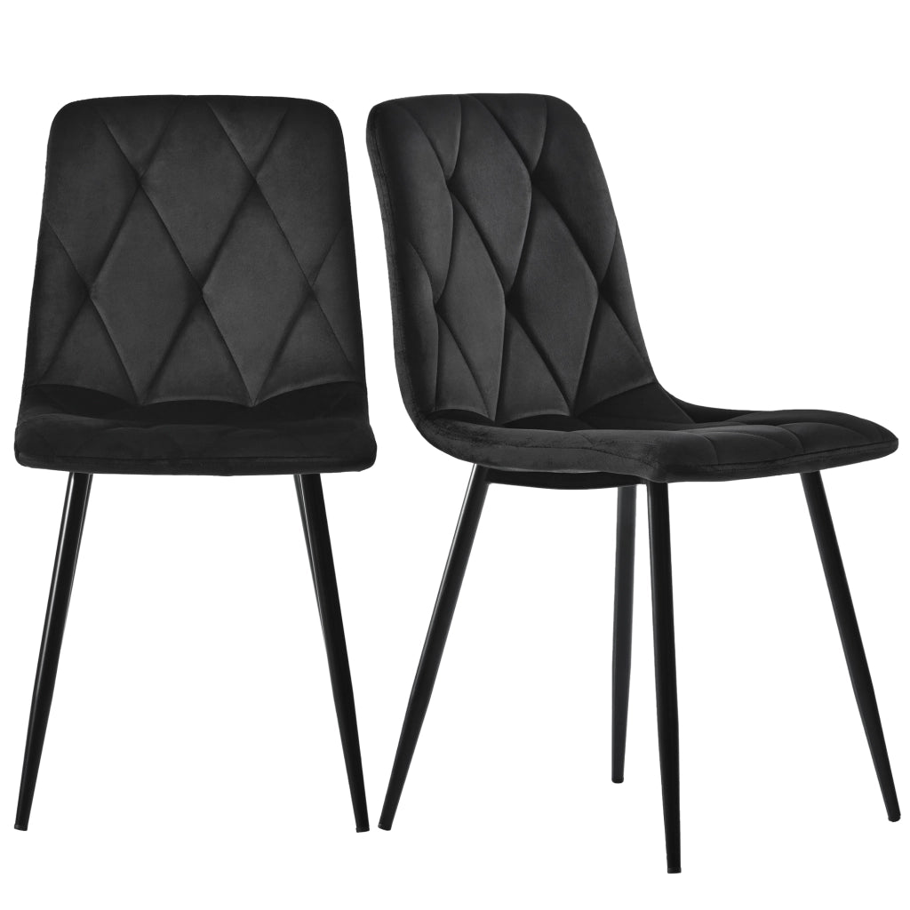 Tavolo da pranzo per 4 persone con 4 sedie, piano in MDF, set moderno per cucina, nero, 117 × 68 × 75 cm