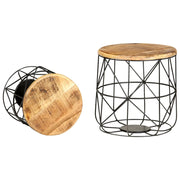 Tavolini da Salotto 2 pz in Legno Massello di Mango 286579