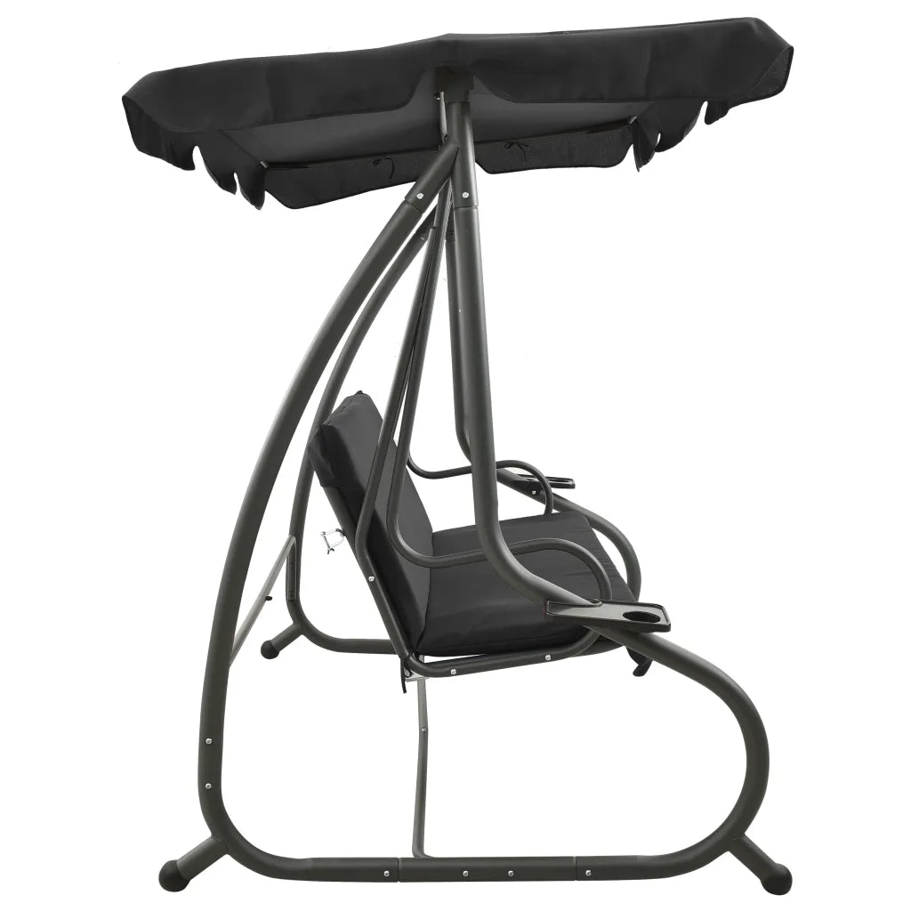 Panchina a Dondolo da Giardino con Baldacchino Antracite cod mxl 41609