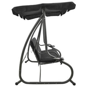 Panchina a Dondolo da Giardino con Baldacchino Antracite cod mxl 41609