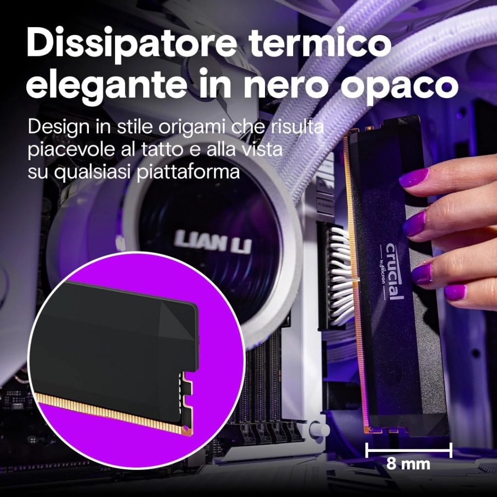 Pro RAM DDR5 32GB Kit (2x16GB) 6400MHz CL38, Overclocking Gaming, Intel XMP 3.0 / AMD EXPO, Memoria PC, Nero - CP2K16G64C38U5B