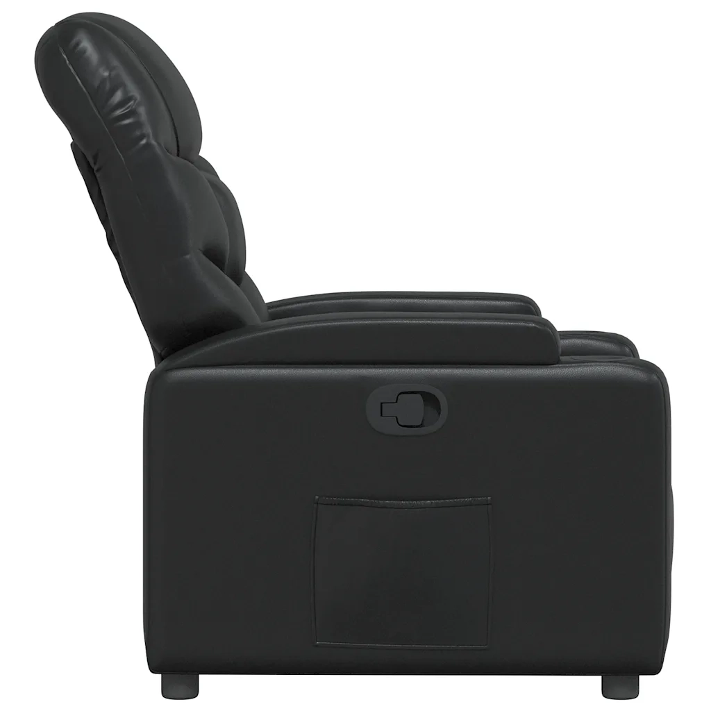 Poltrona reclinabile nera in similpelle 372465