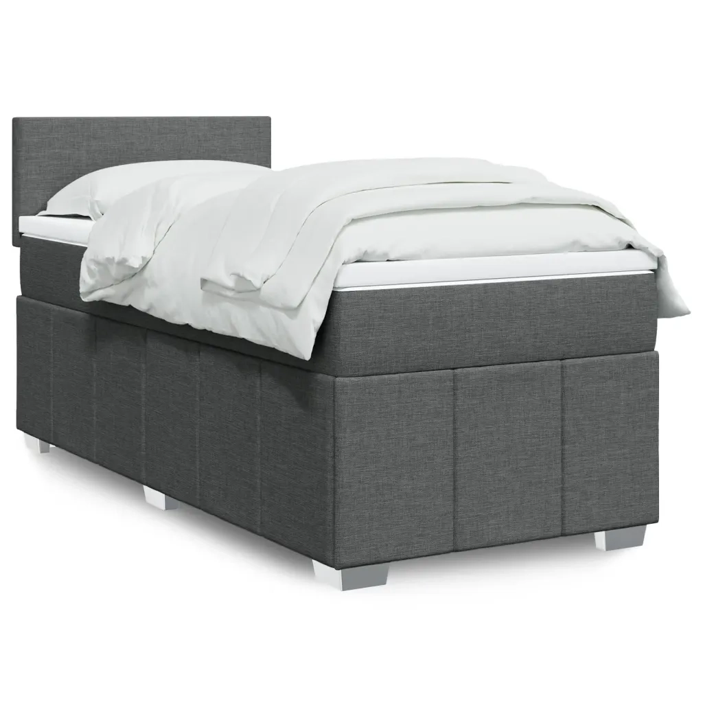 Giroletto a Molle con Materasso Grigio Scuro 90x200 cm Tessuto 3289245