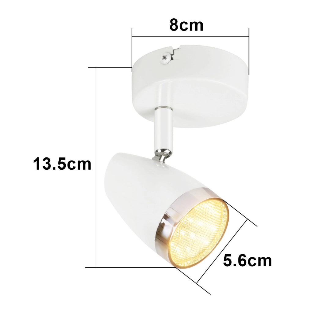 ZMH Faretto da soffitto 1 fiamma 4W orientabile a 350° Lampada da soffitto Soggiorno