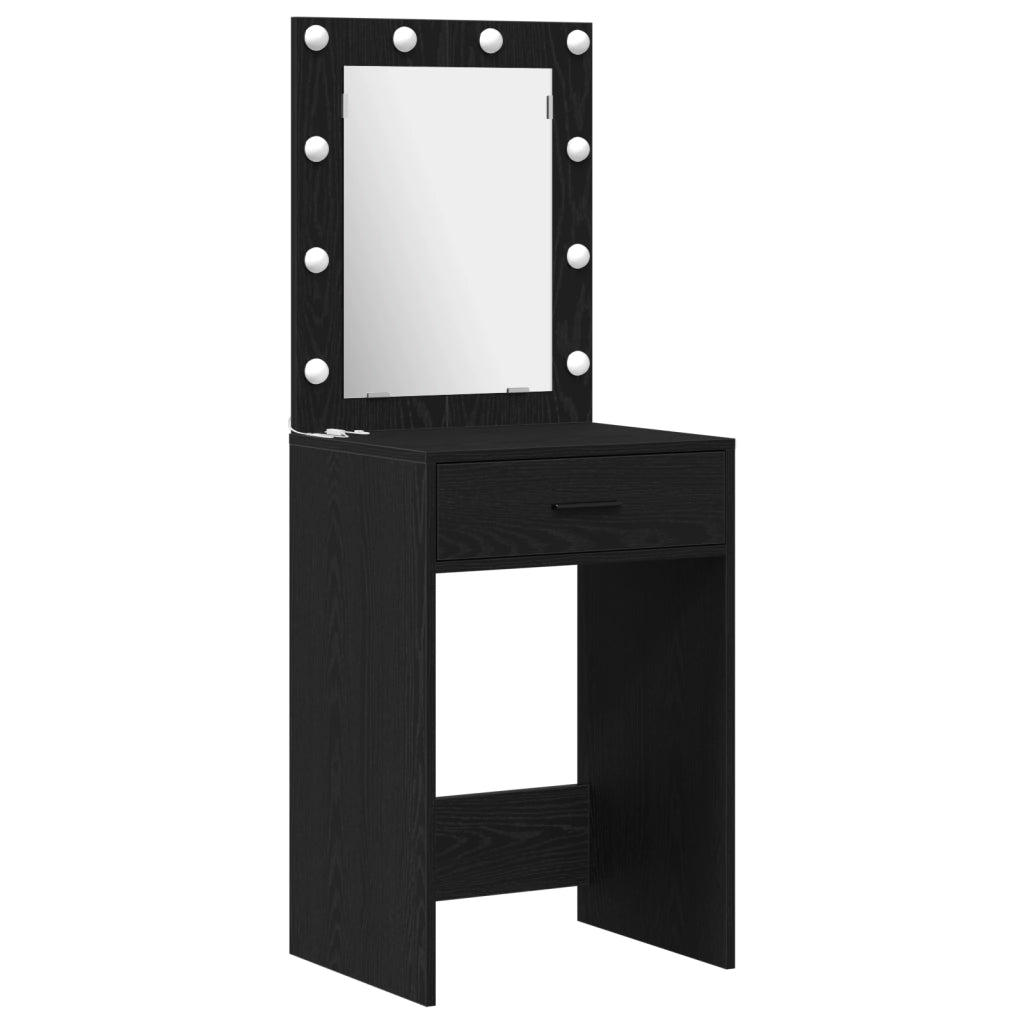 Set da Toeletta 3 Pezzi  in Legno Ingengerizzato Nero
