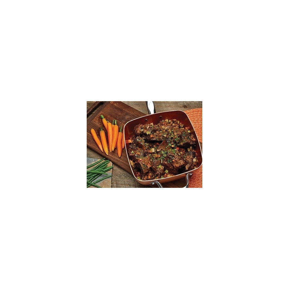 Trade Shop - Pentola Quadrata 4 In 1 Casseruola Da Forno E Friggitrice Con Coperchio In Vetro -