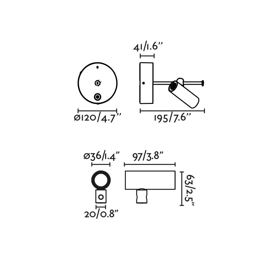 CLAP Proiettore applique/plafoniera bianco 6W 3000K 38§