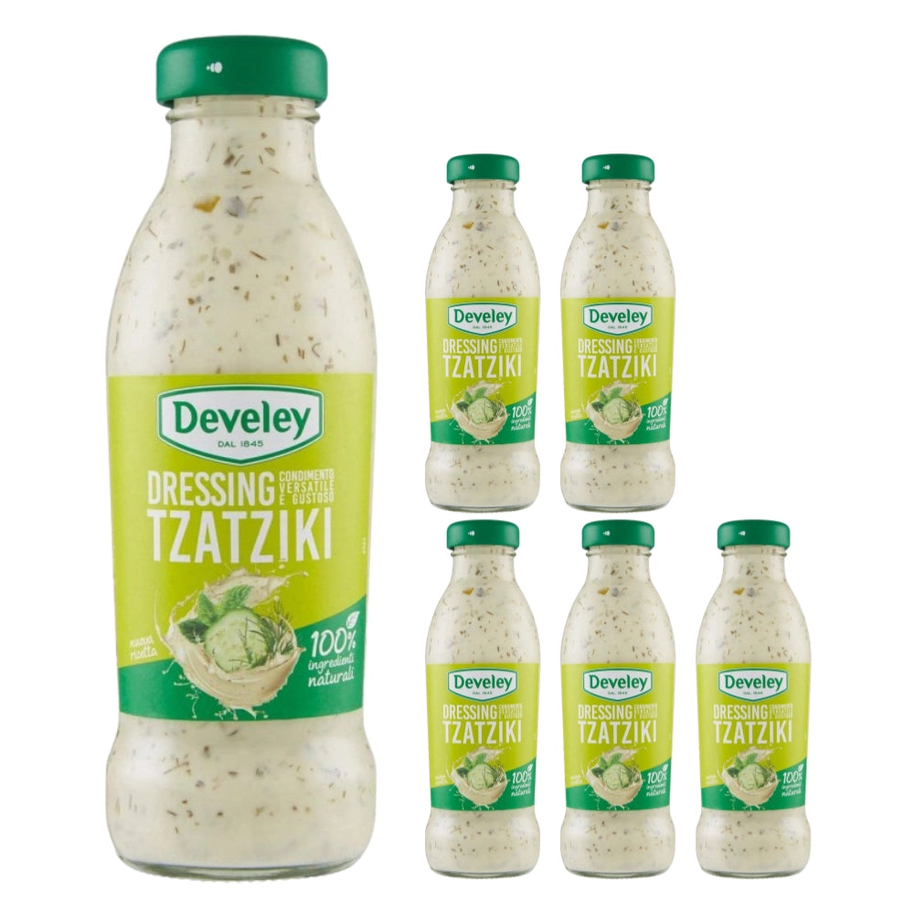 Devely dressing tzatziki 6 bottigliette di vetro da 230 ml