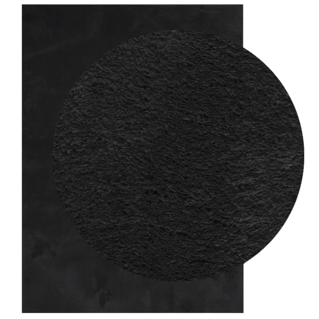 Tappeto a Pelo Corto HUARTE Morbido e Lavabile Nero 200x280cm 375119