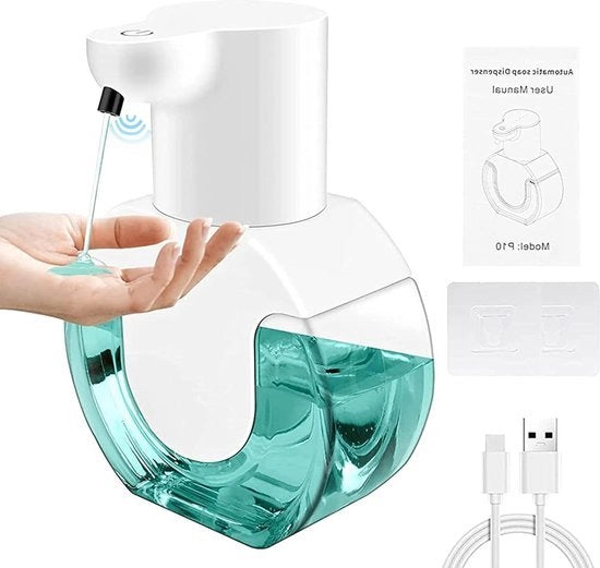 Dispensatore di sapone automatico 420 ml - senza contatto elettrico - installazione a parete - ricaricabile - sensore infrarosso - per bagno - toilette - cucina - ufficio