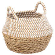 Cestino in fibra naturale e cotone marrone D18x13/16,5