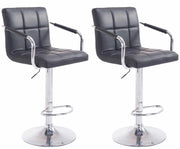 Set 2 sgabelli design Lucy V2 in similpelle nero,cromo