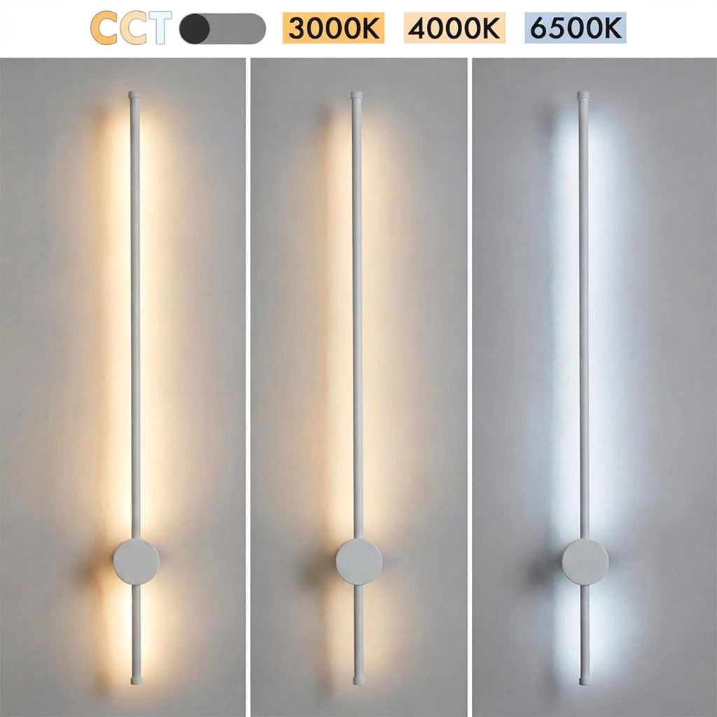 Applique Barra Luminosa Lineare LED 12W CCT Lampada Decorativa Moderna Parete Luce Orientabile Soggiorno Camera da Letto 230V BIANCO