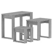 Tavolini Impilabili 3 pz | Tavolo laterale Grigio Sonoma in Legno Multistrato