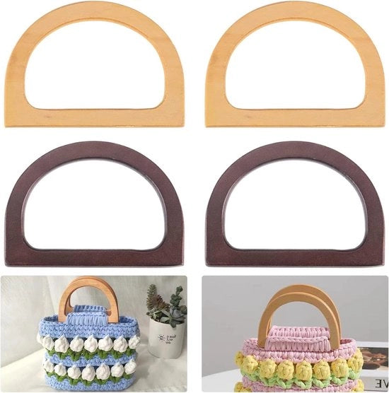Set di maniglie per borse 4 pezzi - 12 x 85 cm - maniglia a forma di D sostitutiva - maniglie per borse di stile artigianale - borse a mano - strotas - borse a mano