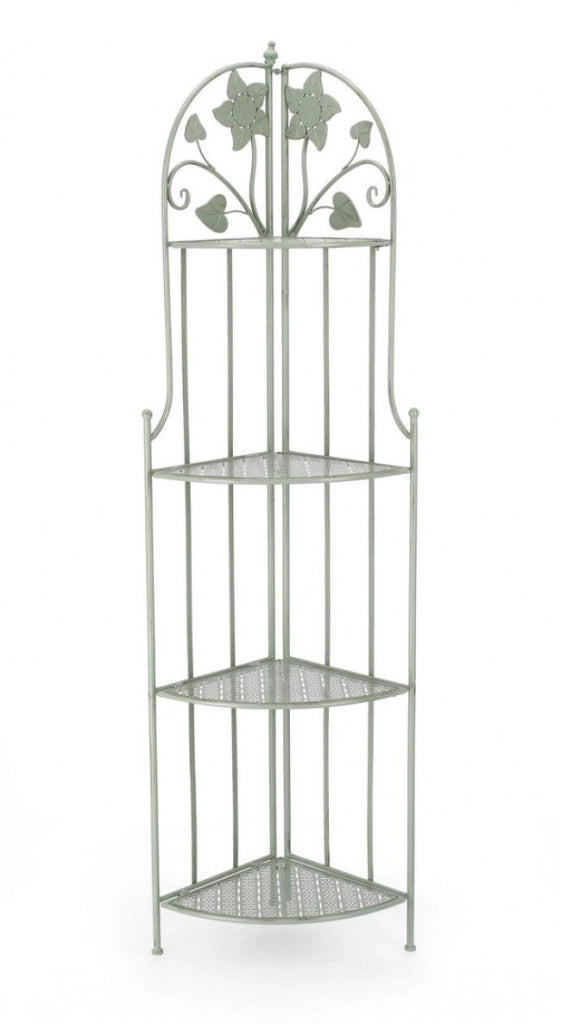 Scaffale Angolare 48x35x165,5 cm Harriet in Acciaio Salvia