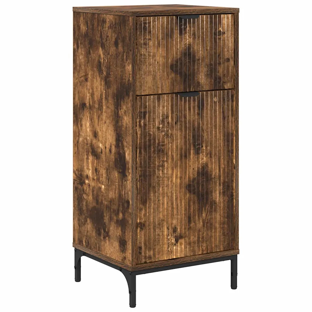 Mobile da Bagno con cassetto Rovere fumé 39,5 x 36 x 88 cm