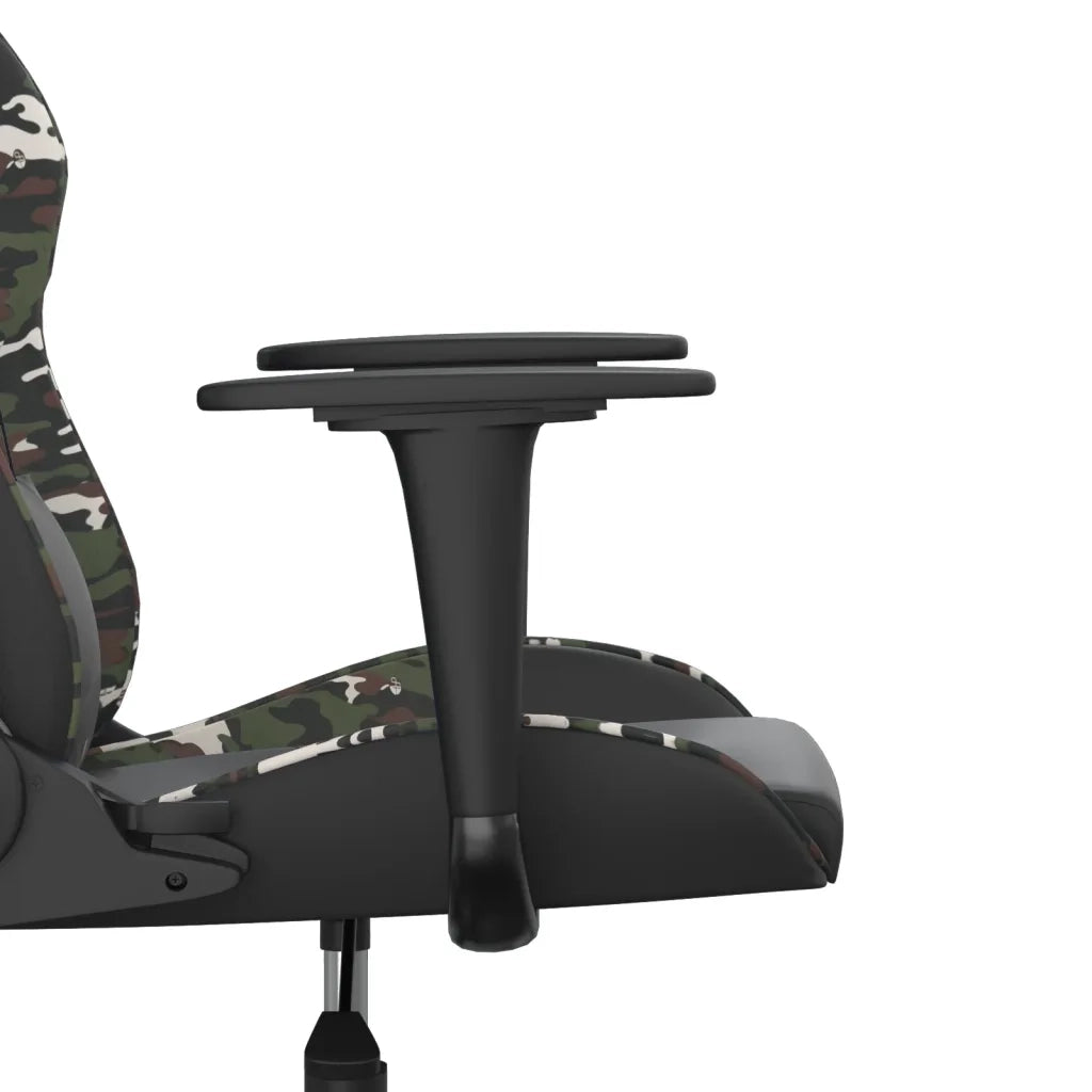vidaXL Sedia da Gaming Massaggiante Nero e Mimetico in Similpelle