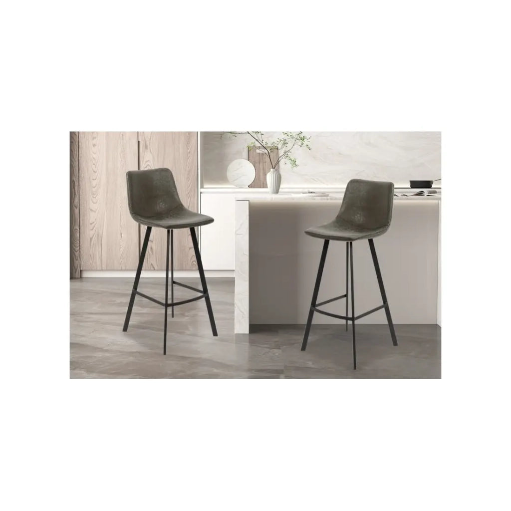 Sedia da banco OZON – PU grigio – H108 x L49 x P47 cm