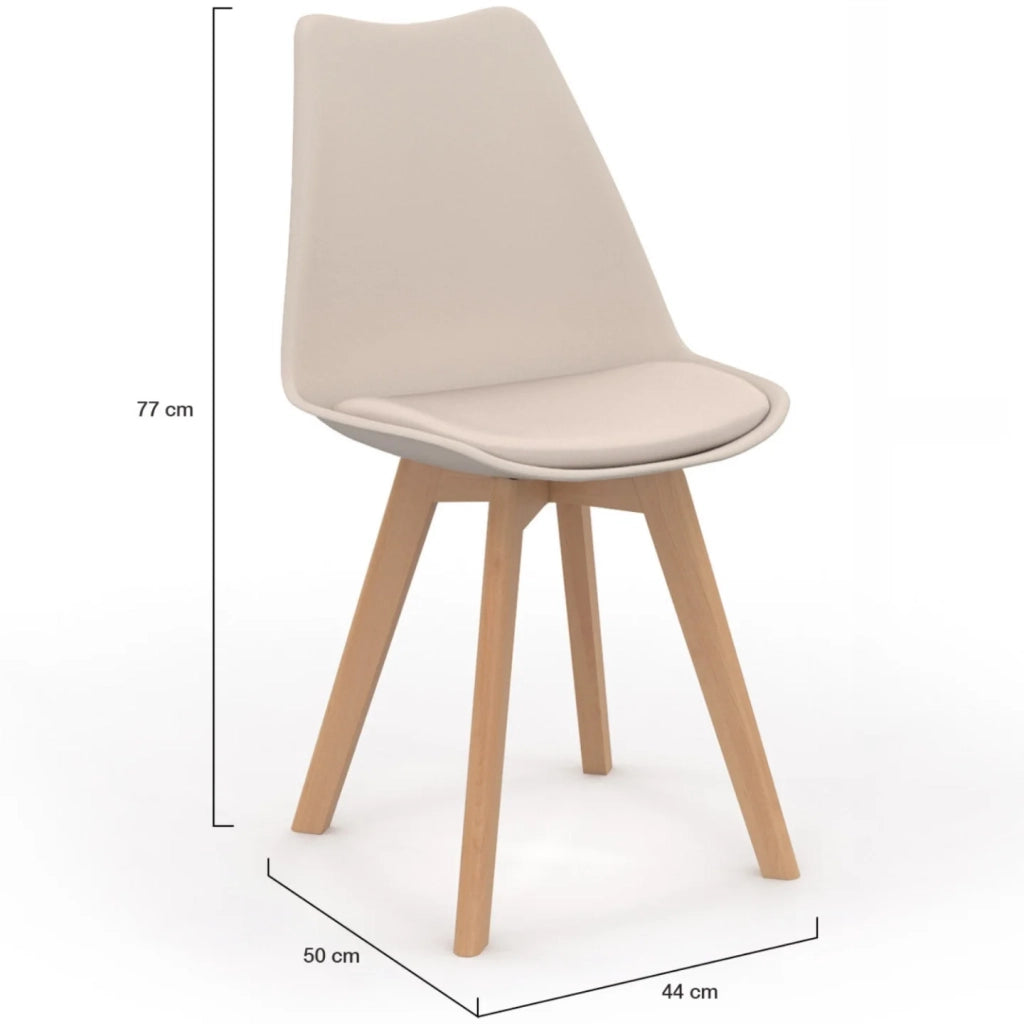 IDMarket - Set di 4 sedie da pranzo scandinave SARA beige