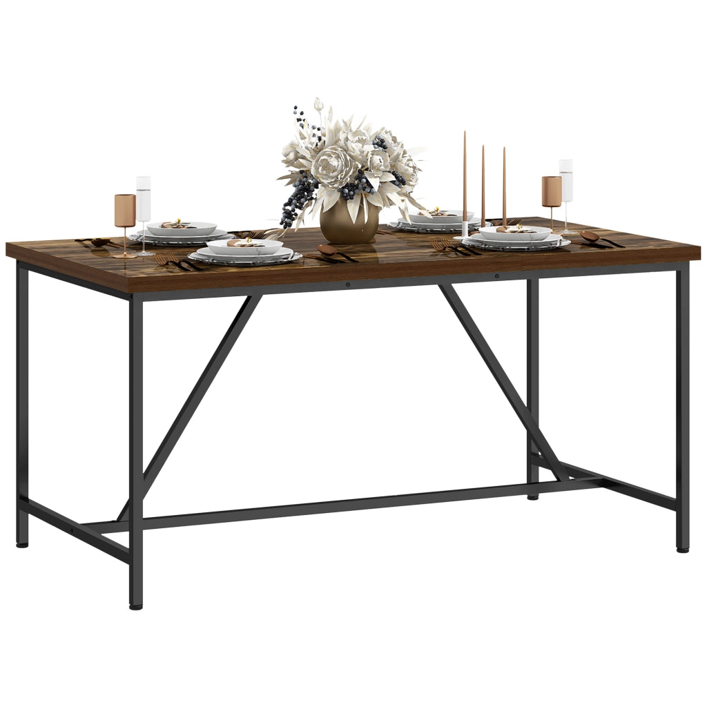 Tavolo da Pranzo Allungabile in Legno e Acciaio ¨C Zephmum ¨C Marrone 150x80x75 cm