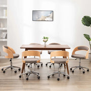 Sedie da Pranzo Girevoli 6 pz Grigio Talpa in Legno e Tessuto 3054925