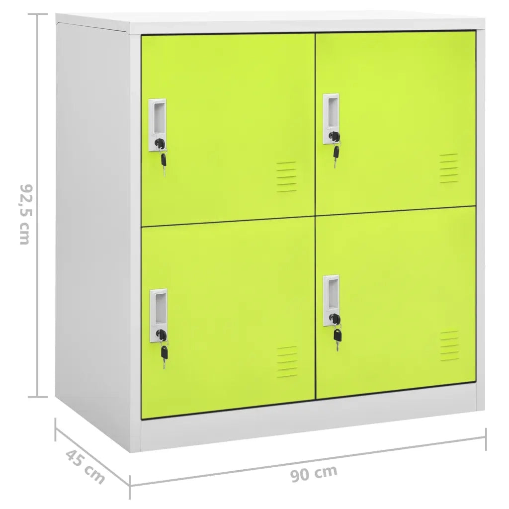 Armadietti Chiavi 5pz Grigio Chiaro Verde 90x45x92,5cm Acciaio 3095230