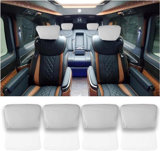 Sostegni per sedili auto - Set da 4 - Comfortevoli e respiranti - Impronte di polvere - Universali - Bianchi