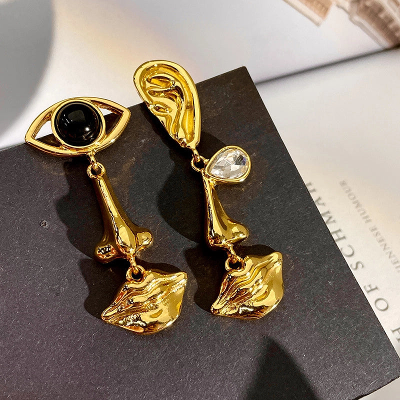 Rivista di orecchini asimmetrici indiani New Eye AB Style Earrings