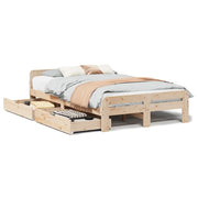 Letto matrimoniale | Letto per adulti | Letto senza Materasso 120x190 cm in Legno Massello di Pino