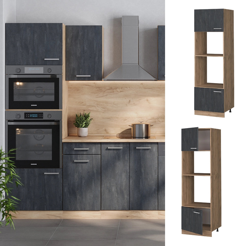 Vicco Set mobili bagno Calcestruzzo nero 60 cm