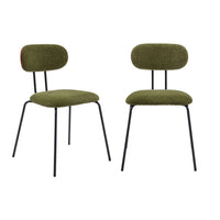 Set 2 sedie in legno tinto noce e tessuto idrorepellente, verde kaki