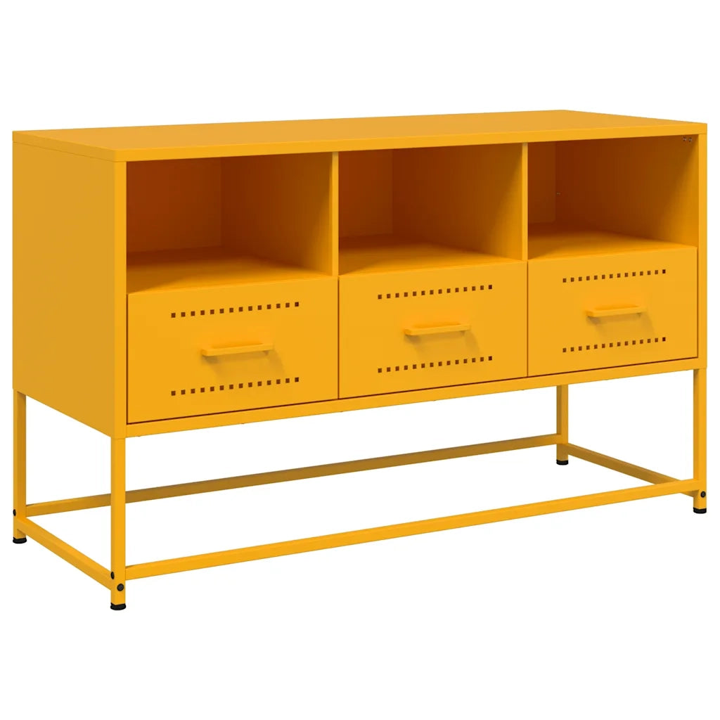 Mobile TV Giallo Senape 100,5x39x60,5 cm in Acciaio 846545