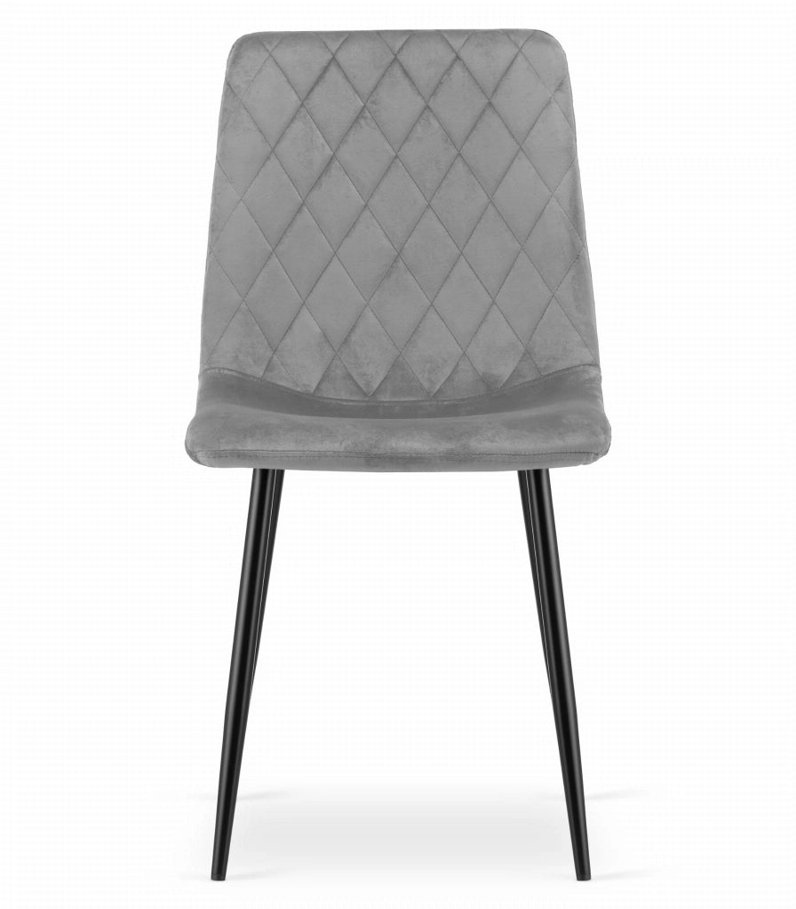 Sedia Valora TURIN in velluto grigio chiaro, design ergonomico x4