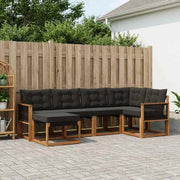 Set di divani da esterno 6 pz Naturale e Nero 3382064