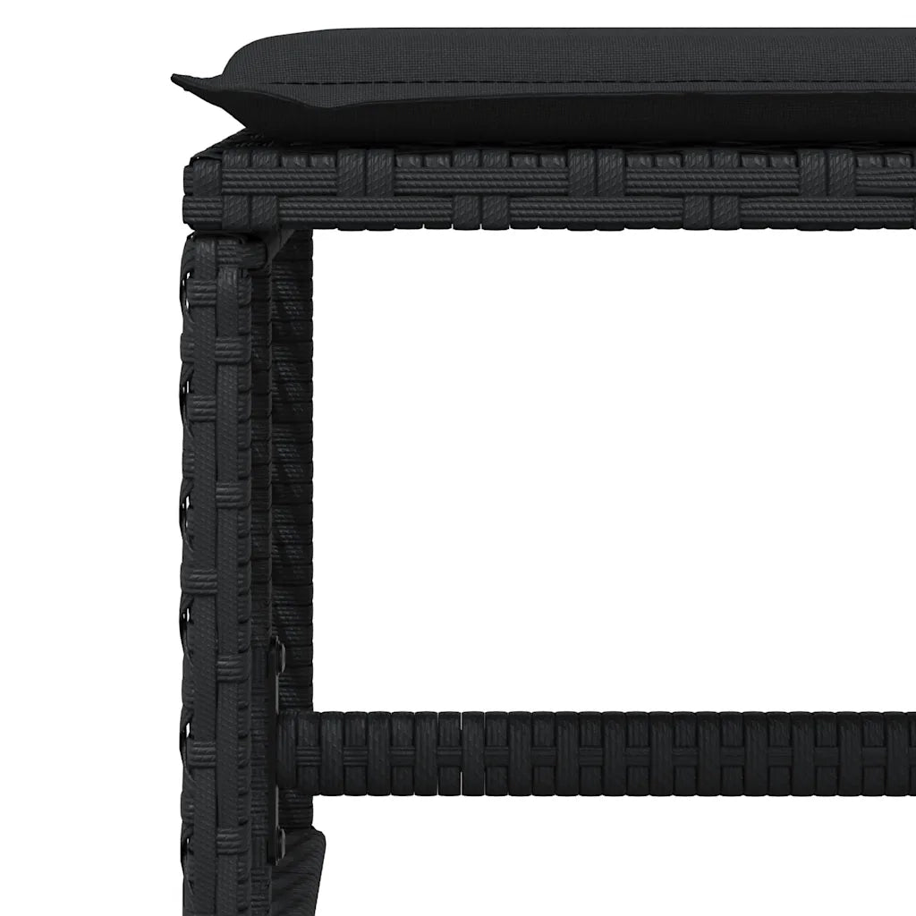 vidaXL Set da Pranzo da Giardino 13pz con Cuscini Nero in Polyrattan