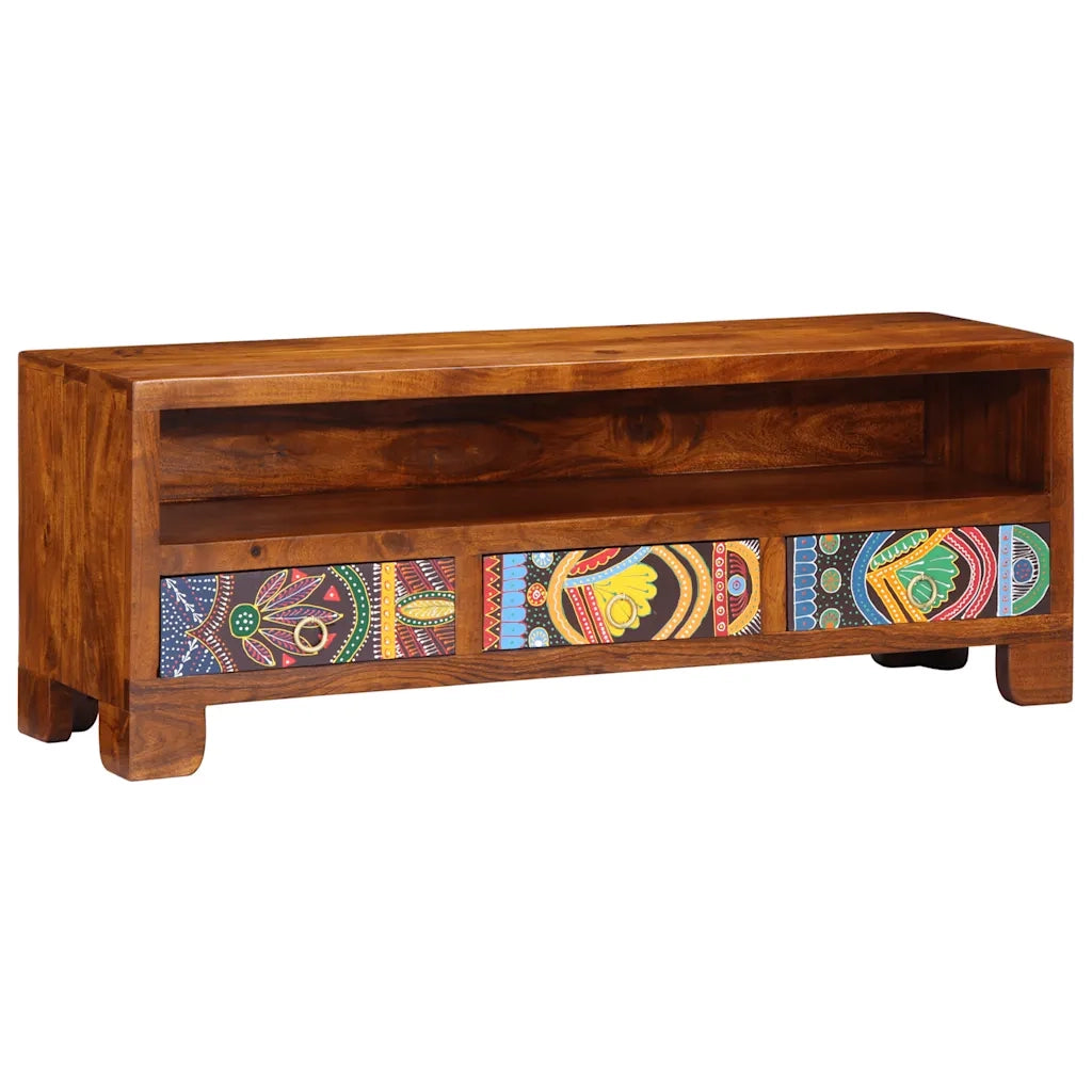 Mobile Porta TV Multicolore 110x30x40 Legno Massello di Acacia 4016502