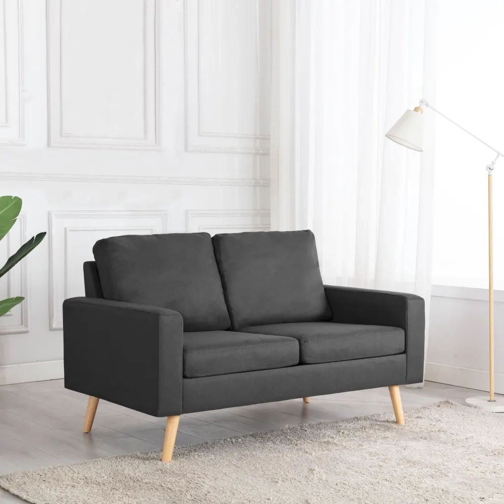 Divano a 2 Posti-Sofa 2 Posti Grigio Scuro in Tessuto 257426