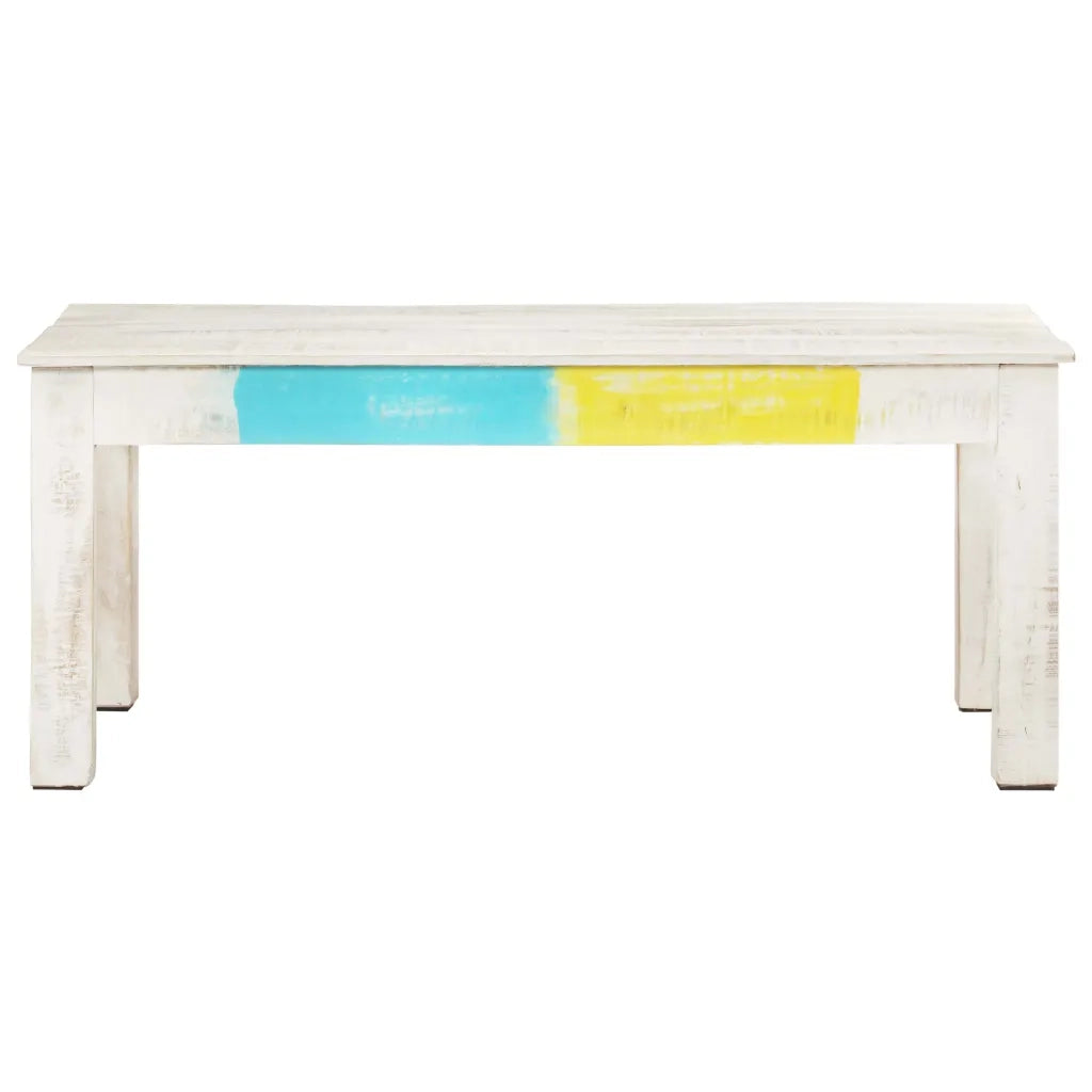 Tavolino da salotto | Tavolino da caff¨¨ | Tavolino da Soggiorno Bianco 110x60x45 cm in Massello di Mango