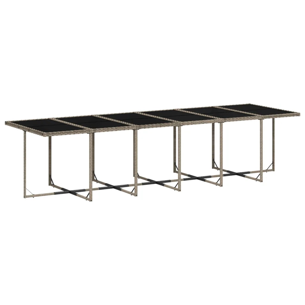 Set da Pranzo da Giardino 13pz con Cuscini Grigio in Polyrattan 3278071