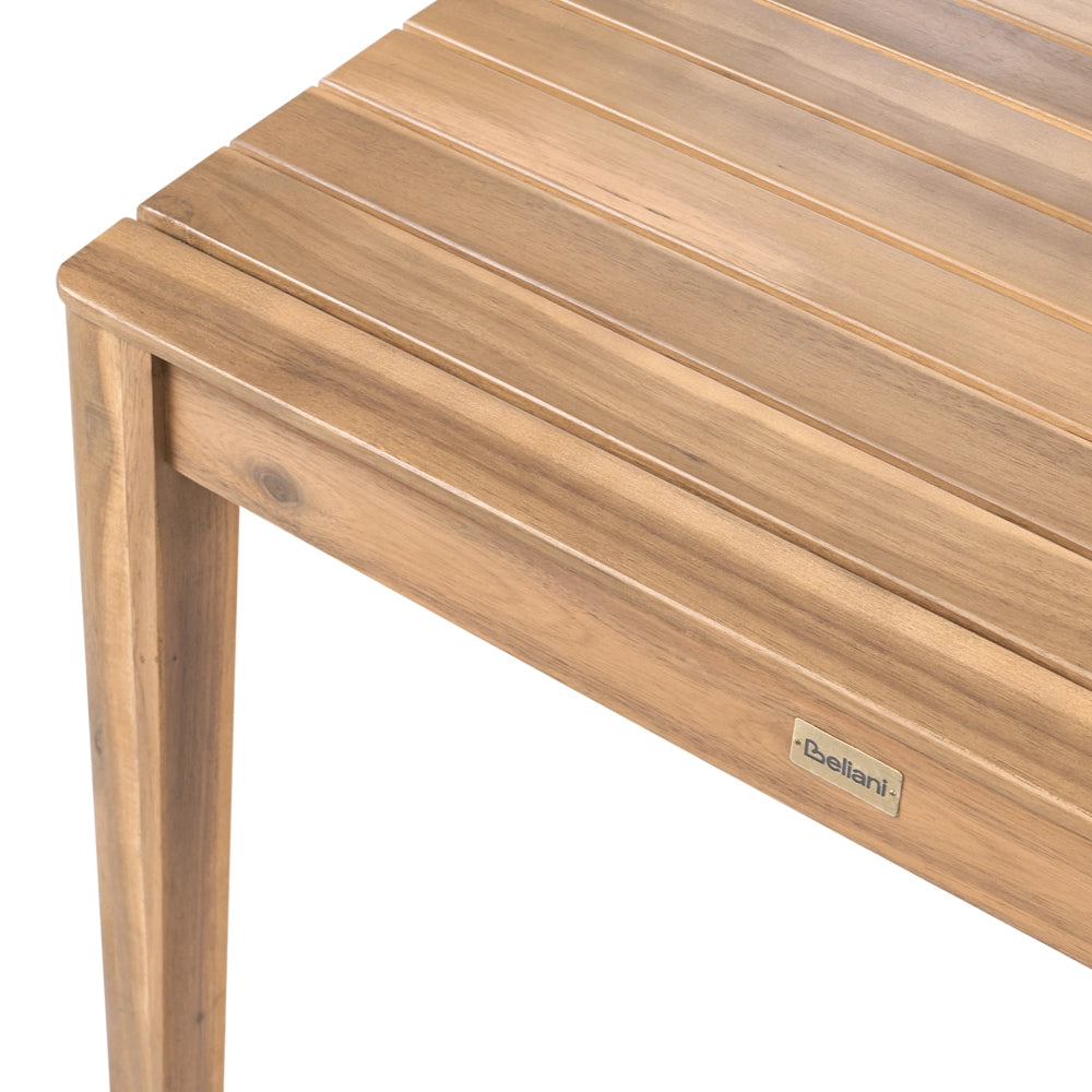 Set da giardino Sedie e tavolo marrone chiaro certificato in legno di acacia Piano rettangolare Stile rustico Da esterno