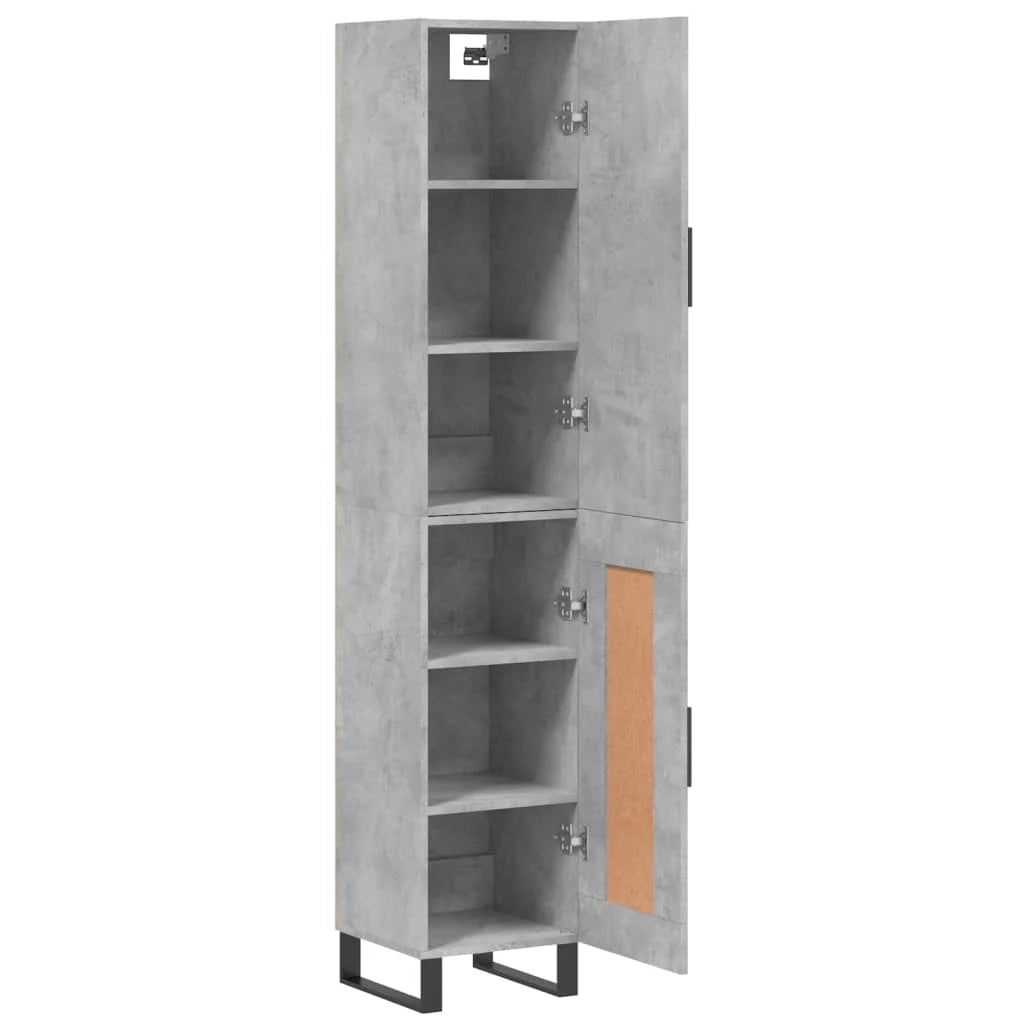 Buffet credenza cassettiera mobiletto mobile contenitore organizer cucina soggiorno salotto alto 34,5 x 34 x 180 cm legno ingegnerizzato grigio 02_0034376