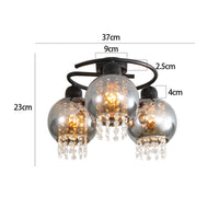 ZMH Lampada da soffitto plafoniera moderna vetro nero E27 per camera letto corridoio