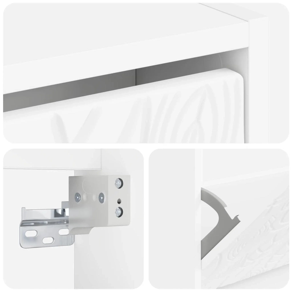 Mobiletto per Scarpe da Muro DELFT 71 x 17 x 43 cm Bianco 897065